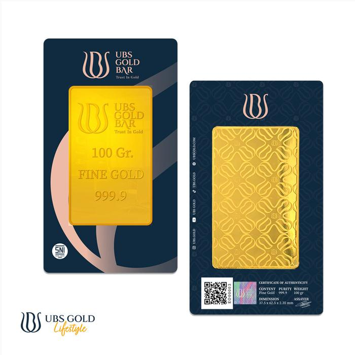 Detail sertifikat keaslian di balik kemasan UBS Gold Bar
